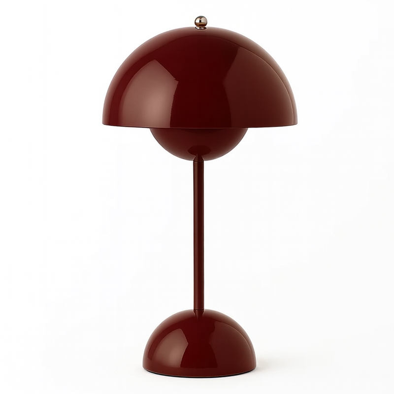 Abajur Cogumelo Sem Fio Com Touch  Vinho