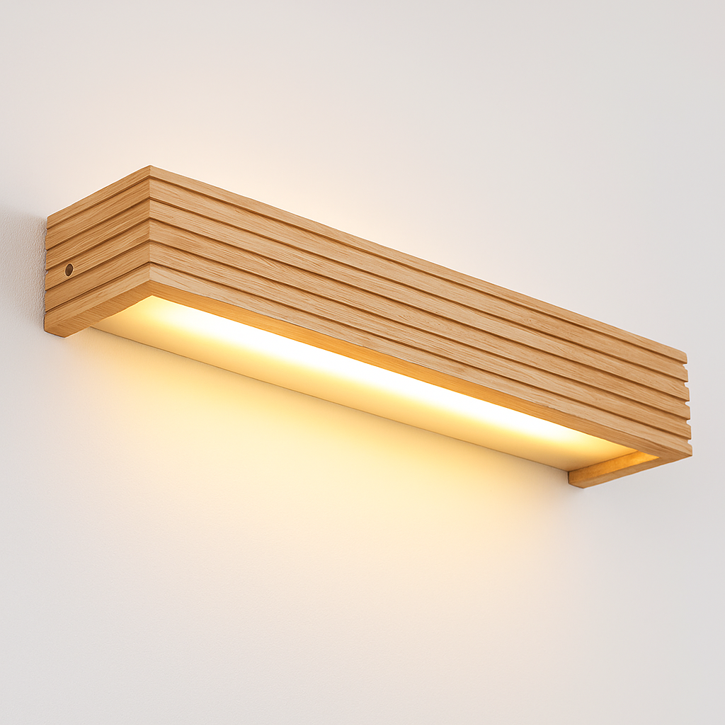 Arandela de Parede em Madeira Linear