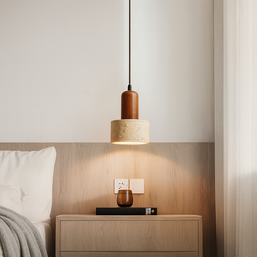 Luminária Pendente Minimalista Em Mármore Wabi TG