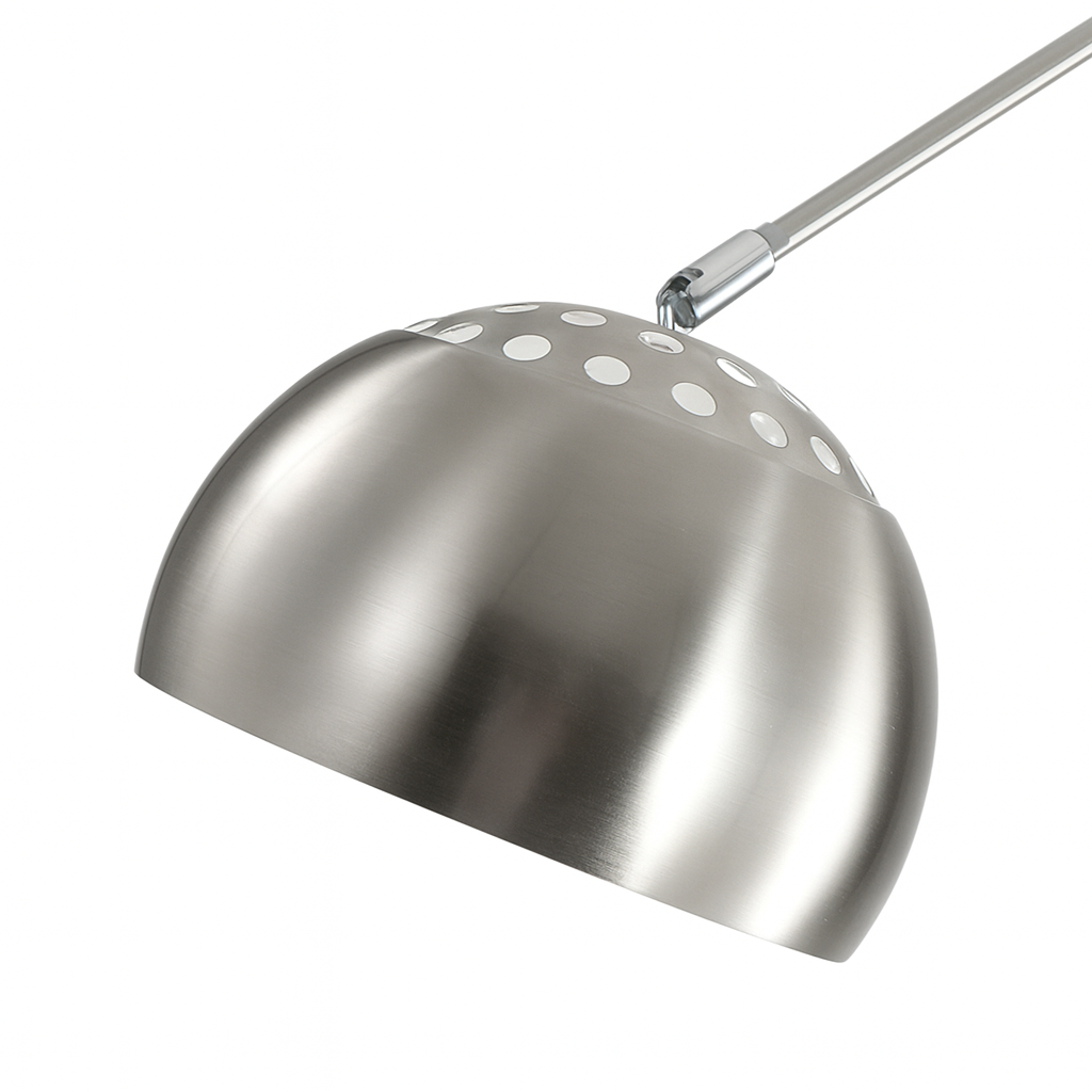 Luminária de Chão Arco Inox com Cúpula Metálica TG