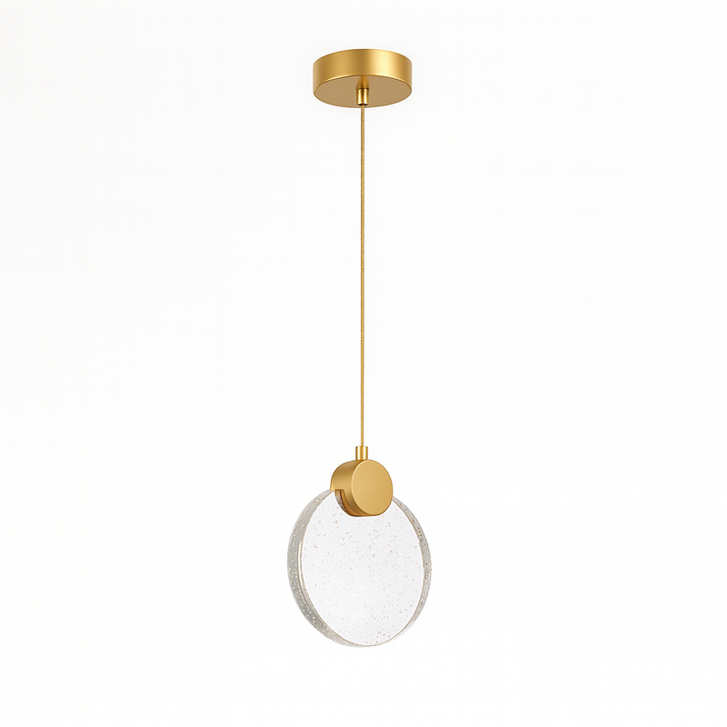Lustre Pendente Led Moderno   - Lua de Vidro