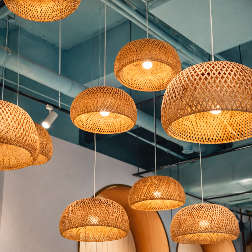 Lustre De Bambu Pendente Artesanal