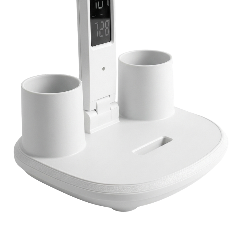 Luminária De Mesa LED Com Relógio e Porta Canetas TG