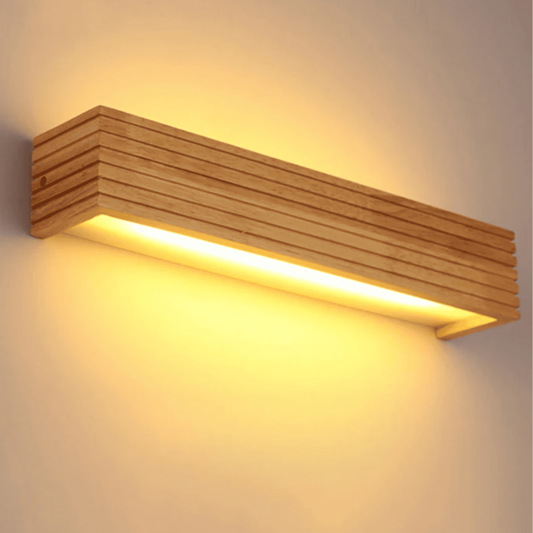 Arandela de Parede em Madeira Linear