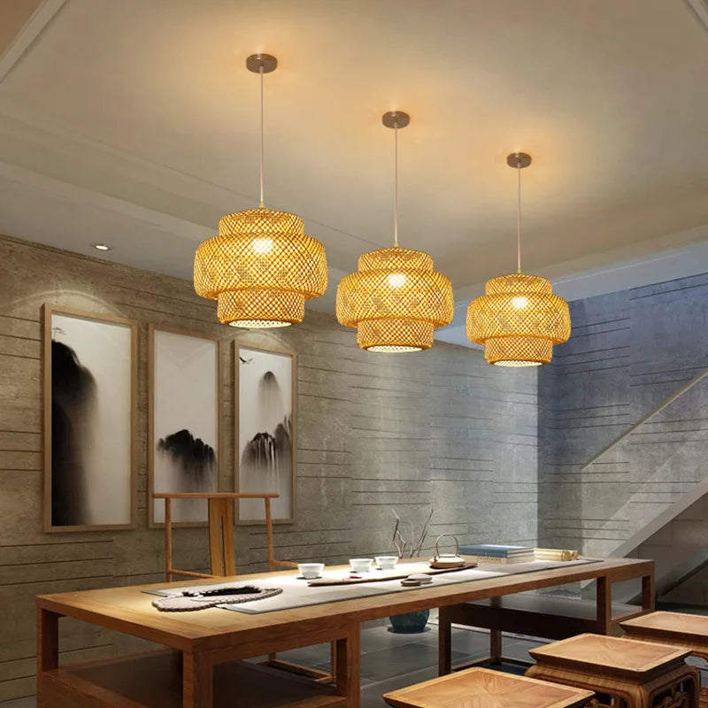 Lustre Pendente de Bambu Abeille TG