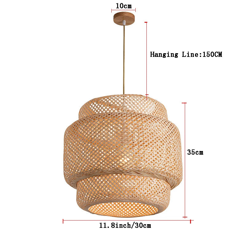 Lustre Pendente de Bambu Abeille TG