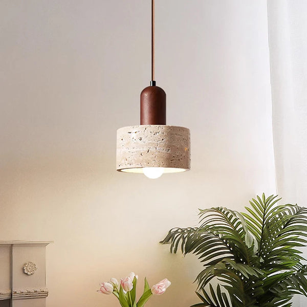 Luminária Pendente Minimalista Em Mármore Wabi TG