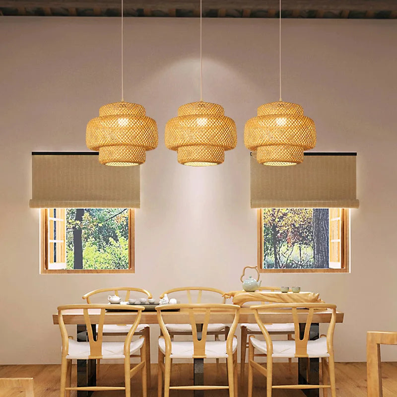 Lustre Pendente de Bambu Abeille TG